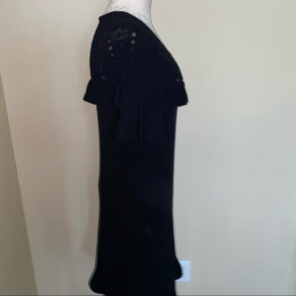 Ann Taylor Sweater dress with ruffle top, flare sleeves and flounce hem sz small - Picture 7 of 13